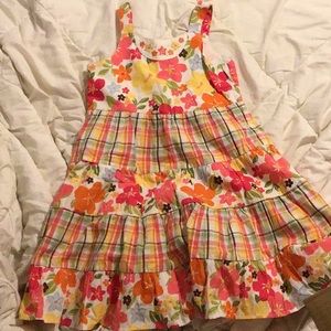 Multi colored flower & plaid summer dress